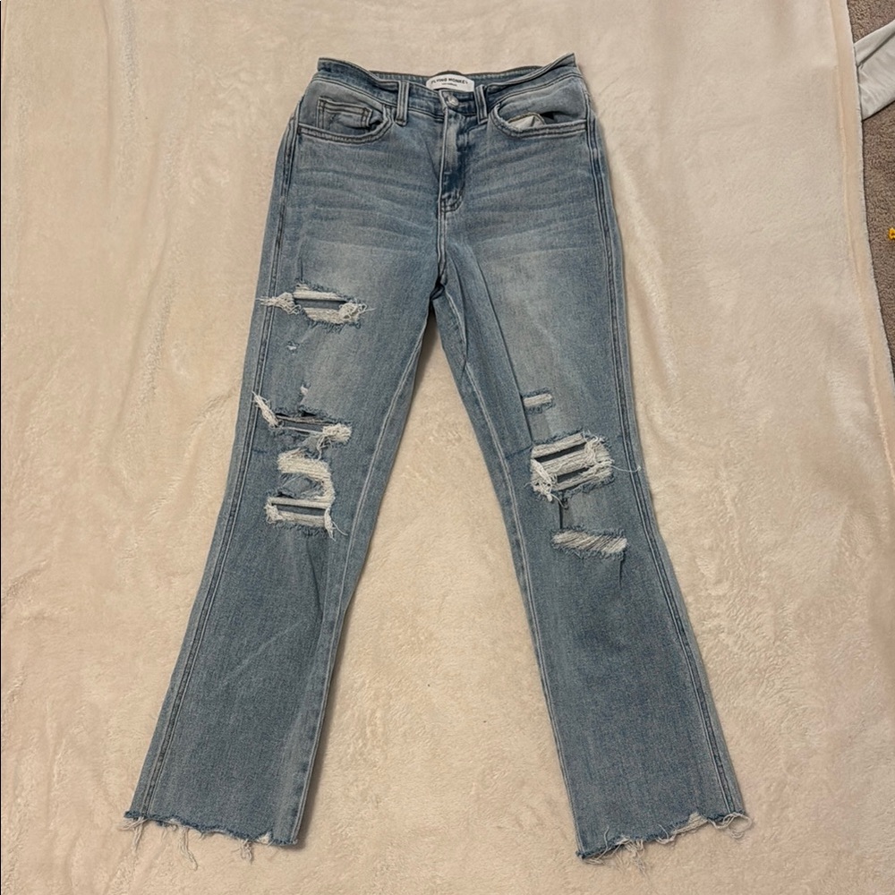 Distressed Blue Jeans